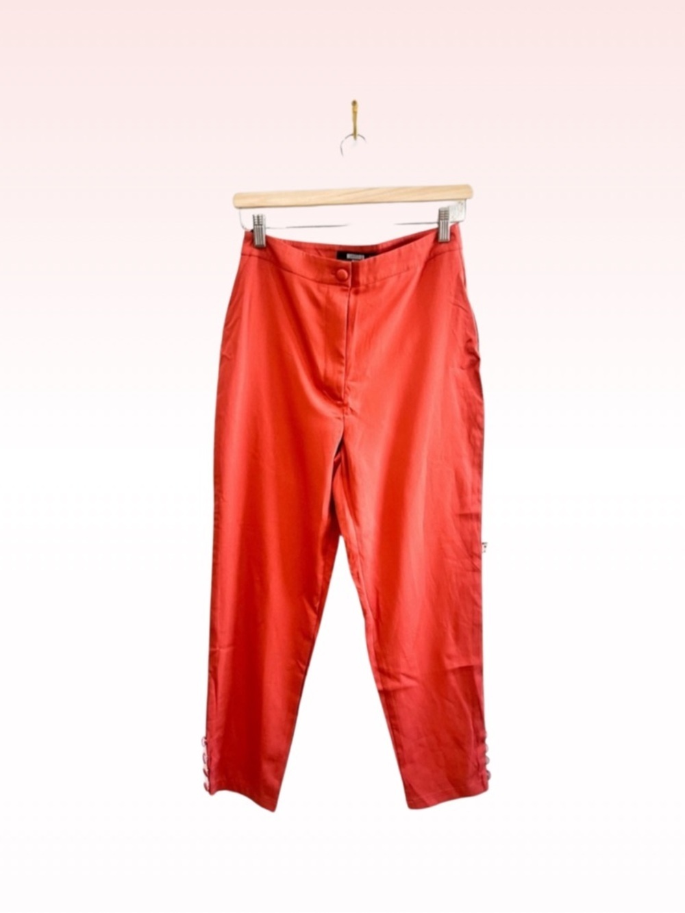 Nwt MISSGUIDED Orange Straight Trouser Pants (Sz 4)